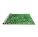 Sideview of Machine Washable Persian Emerald Green Traditional Area Rugs, wshtr4431emgrn