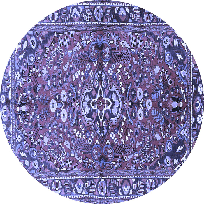 Round Persian Blue Traditional Rug, tr4431blu