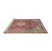 Sideview of Machine Washable Traditional Brown Red Rug, wshtr4432
