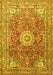 Medallion Yellow Traditional Rug, tr4432yw