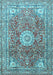 Medallion Light Blue Traditional Rug, tr4432lblu