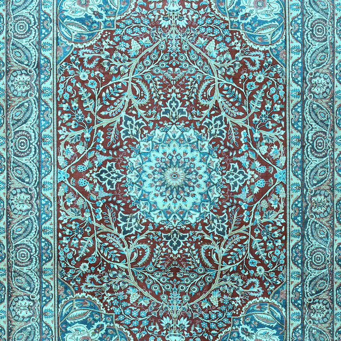 Medallion Light Blue Traditional Rug, tr4432lblu