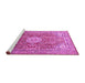 Sideview of Machine Washable Medallion Pink Traditional Rug, wshtr4432pnk
