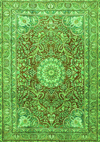 Medallion Green Traditional Rug, tr4432grn