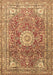 Medallion Brown Traditional Rug, tr4432brn