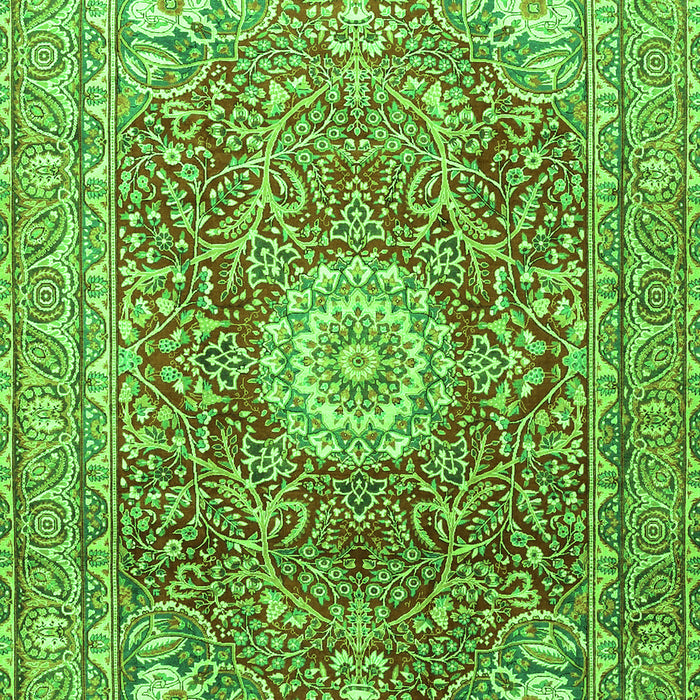 Serging Thickness of Machine Washable Medallion Green Traditional Area Rugs, wshtr4432grn