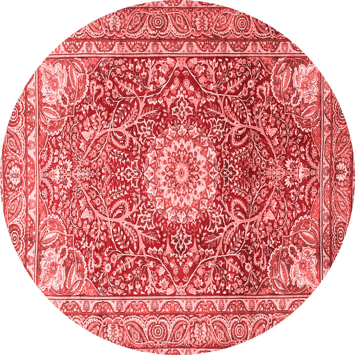 Machine Washable Medallion Red Traditional Rug, wshtr4432red
