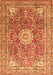 Serging Thickness of Machine Washable Medallion Orange Traditional Area Rugs, wshtr4432org