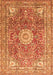 Medallion Orange Traditional Rug, tr4432org