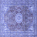 Square Medallion Blue Traditional Rug, tr4432blu