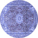 Round Medallion Blue Traditional Rug, tr4432blu