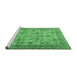 Sideview of Machine Washable Persian Emerald Green Traditional Area Rugs, wshtr4433emgrn