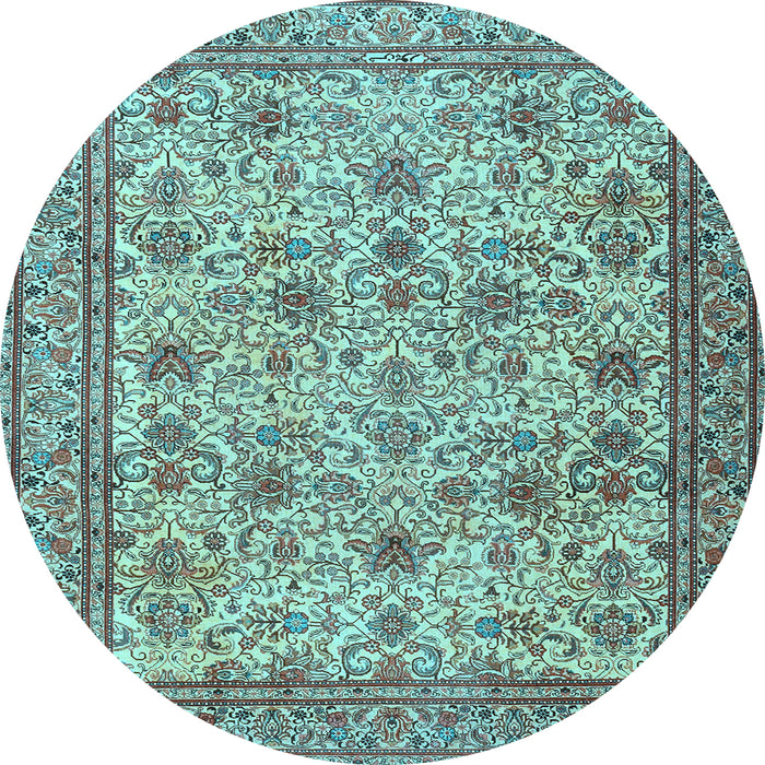 Round Persian Light Blue Traditional Rug, tr4433lblu