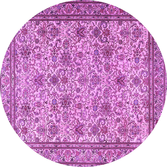 Round Persian Purple Traditional Rug, tr4433pur