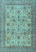 Machine Washable Persian Light Blue Traditional Rug, wshtr4433lblu