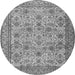 Machine Washable Persian Gray Traditional Rug, wshtr4433gry