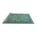 Sideview of Machine Washable Persian Light Blue Traditional Rug, wshtr4433lblu