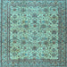 Square Machine Washable Persian Light Blue Traditional Rug, wshtr4433lblu