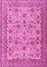 Machine Washable Persian Pink Traditional Rug, wshtr4433pnk