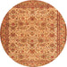 Machine Washable Persian Orange Traditional Area Rugs, wshtr4433org