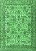 Machine Washable Persian Emerald Green Traditional Area Rugs, wshtr4433emgrn