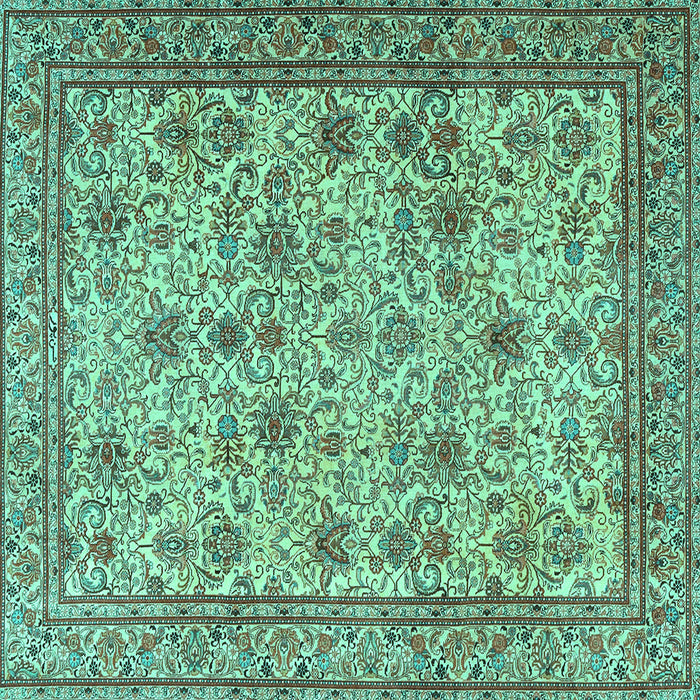 Square Persian Turquoise Traditional Rug, tr4433turq