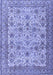 Machine Washable Persian Blue Traditional Rug, wshtr4433blu