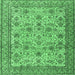 Square Persian Emerald Green Traditional Rug, tr4433emgrn