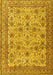 Machine Washable Persian Yellow Traditional Rug, wshtr4433yw