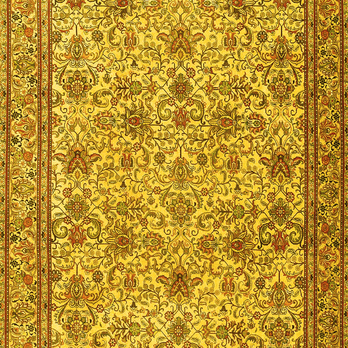 Machine Washable Persian Yellow Traditional Rug, wshtr4433yw