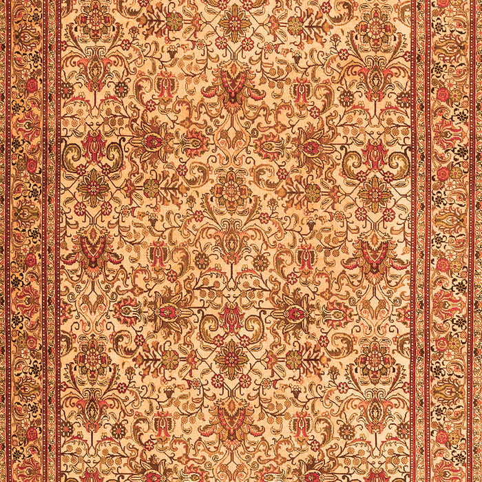 Serging Thickness of Machine Washable Persian Orange Traditional Area Rugs, wshtr4433org