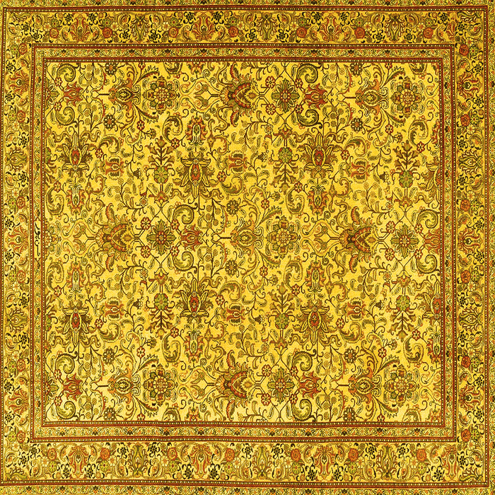 Square Persian Yellow Traditional Rug, tr4433yw