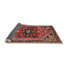 Sideview of Traditional Saffron Red Persian Rug, tr4434