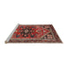 Sideview of Machine Washable Traditional Saffron Red Rug, wshtr4434