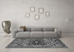 Machine Washable Persian Gray Traditional Rug in a Living Room,, wshtr4434gry