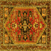 Square Persian Yellow Traditional Rug, tr4434yw