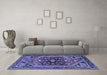 Machine Washable Persian Blue Traditional Rug in a Living Room, wshtr4434blu