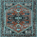 Square Machine Washable Persian Light Blue Traditional Rug, wshtr4434lblu