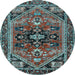 Round Persian Light Blue Traditional Rug, tr4434lblu