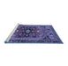 Sideview of Machine Washable Persian Blue Traditional Rug, wshtr4434blu