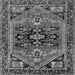 Round Machine Washable Persian Gray Traditional Rug, wshtr4434gry