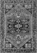 Serging Thickness of Machine Washable Persian Gray Traditional Rug, wshtr4434gry