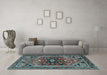 Machine Washable Persian Light Blue Traditional Rug in a Living Room, wshtr4434lblu