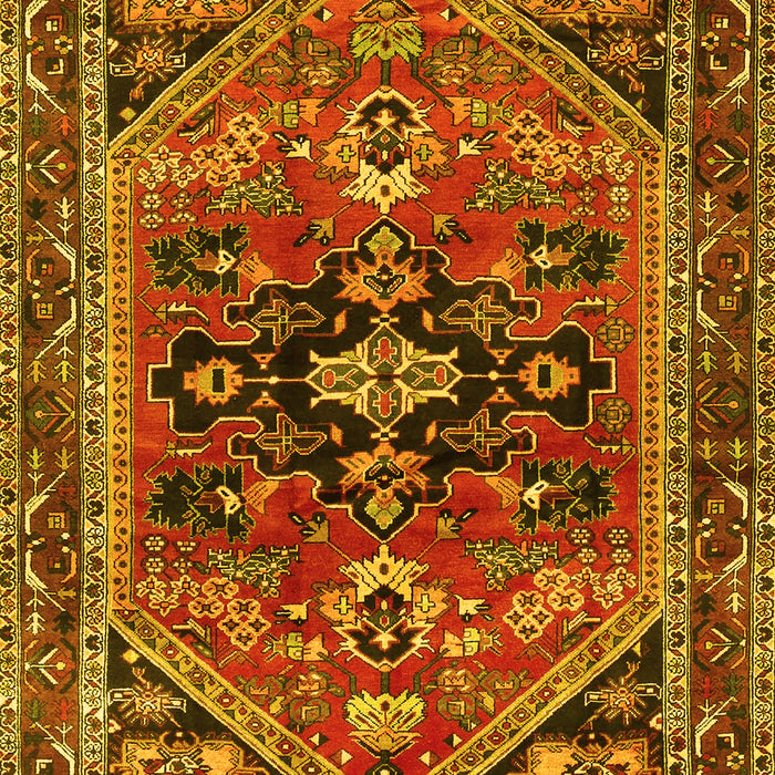 Machine Washable Persian Yellow Traditional Rug, wshtr4434yw