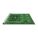 Sideview of Machine Washable Persian Emerald Green Traditional Area Rugs, wshtr4434emgrn