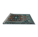 Sideview of Machine Washable Persian Light Blue Traditional Rug, wshtr4434lblu