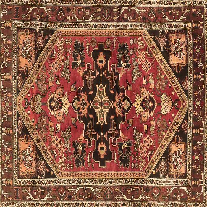 Square Persian Brown Traditional Rug, tr4434brn