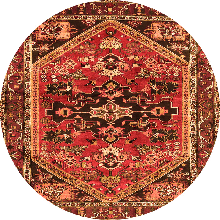 Machine Washable Persian Orange Traditional Area Rugs, wshtr4434org