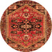 Machine Washable Persian Orange Traditional Area Rugs, wshtr4434org