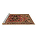 Sideview of Machine Washable Persian Brown Traditional Rug, wshtr4434brn